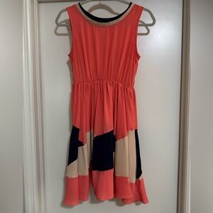 Freeway Coral Sleeveless Sundress Casual